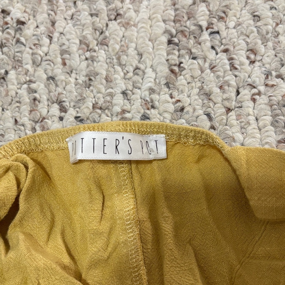 Amazon Essentials Mustard Button-Front Mini Dress - Picture 3 of 3